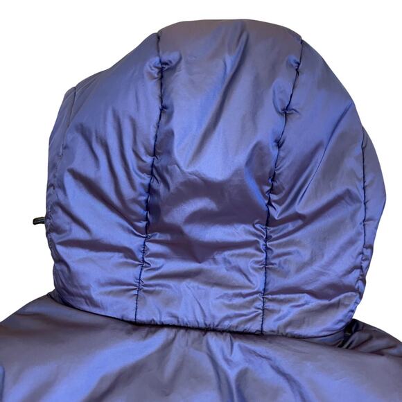 Bernardo Sz M Crystal Hooded Puffer in Metallic Purple w Faux-sherpa Lining Warm - Picture 9 of 16